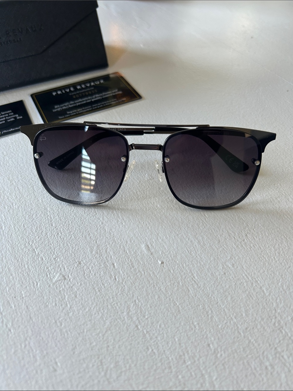Prive Revaux Women’s Black Gradient Lens Sunglasses